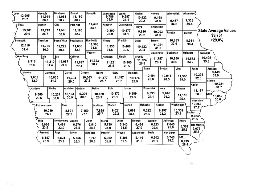 Scott County leads Iowa land value boom North Scott Press